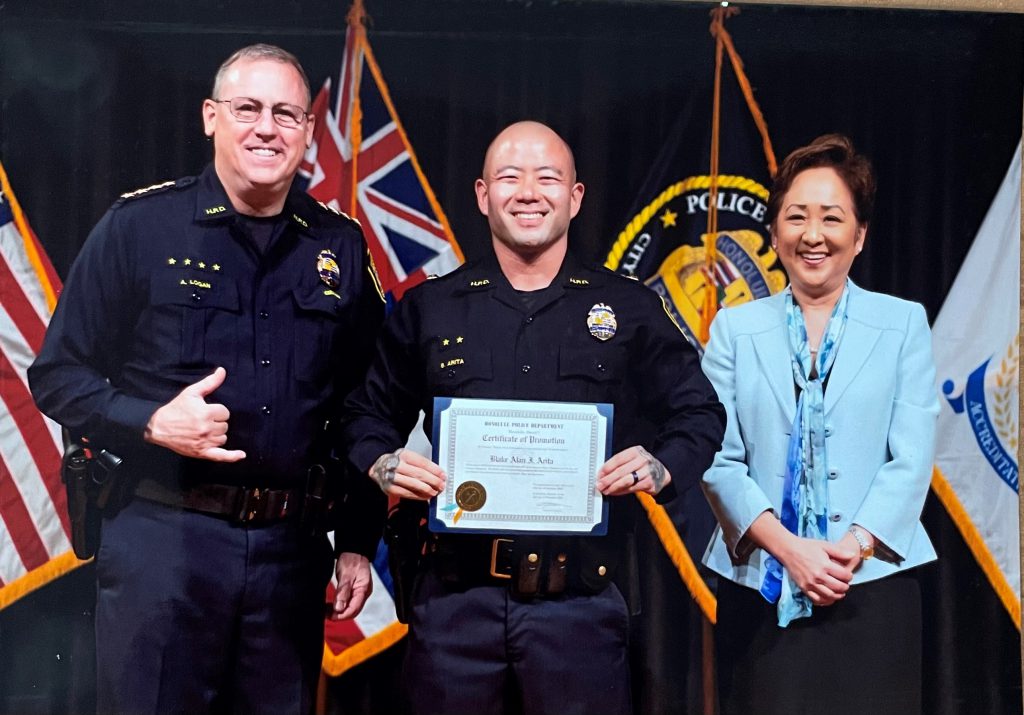 Photo (with Police Chief Joe Logan and Police Commissioner Carrie Okinaga)